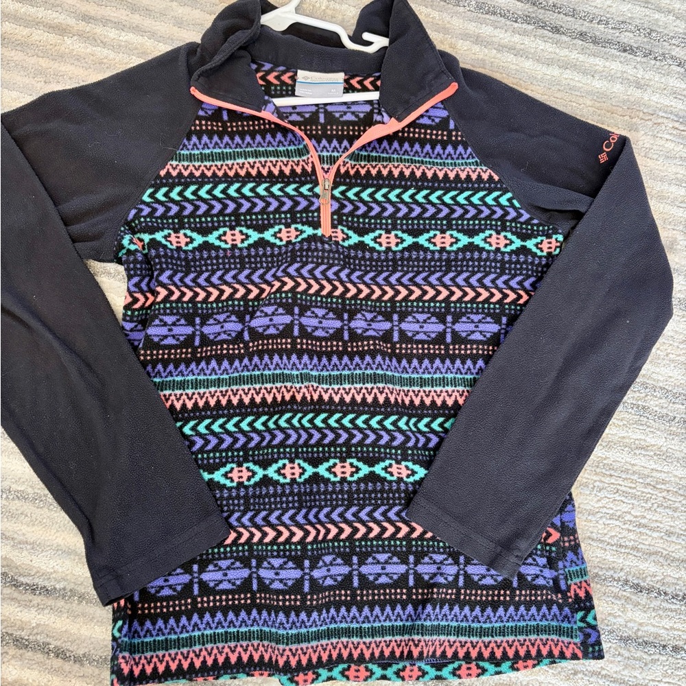 Columbia Kids Patterned Sweatshirt - Black, Blue, Pink